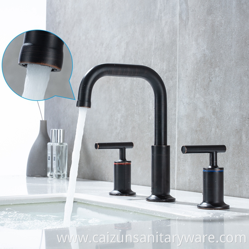 Black Widespread Bathroom Faucet